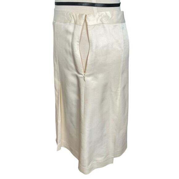 Vintage Banana Republic Silk Pleated Midi Skirt Side Zip Size 6 Ivory Elegant - Picture 5 of 10